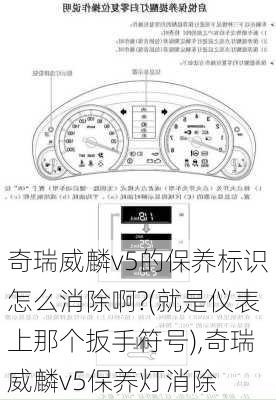 奇瑞威麟v5的保养标识怎么消除啊?(就是仪表上那个扳手符号),奇瑞威麟v5保养灯消除