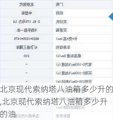 北京现代索纳塔八油箱多少升的,北京现代索纳塔八油箱多少升的油