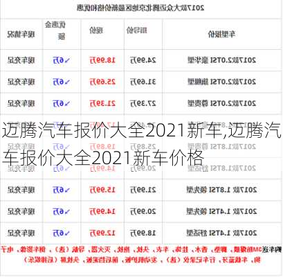 迈腾汽车报价大全2021新车,迈腾汽车报价大全2021新车价格