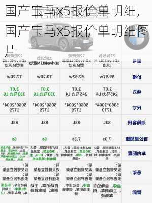 国产宝马x5报价单明细,国产宝马x5报价单明细图片